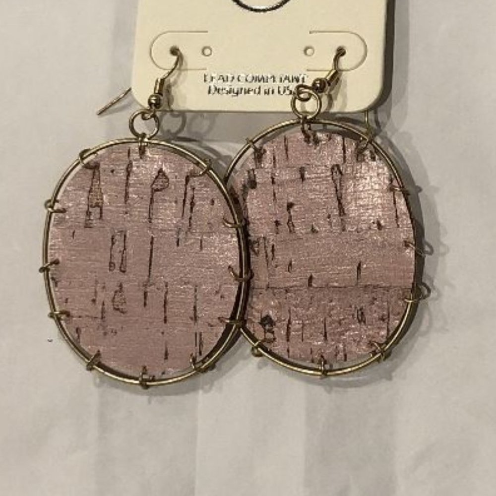 Pink Cork Earrings
